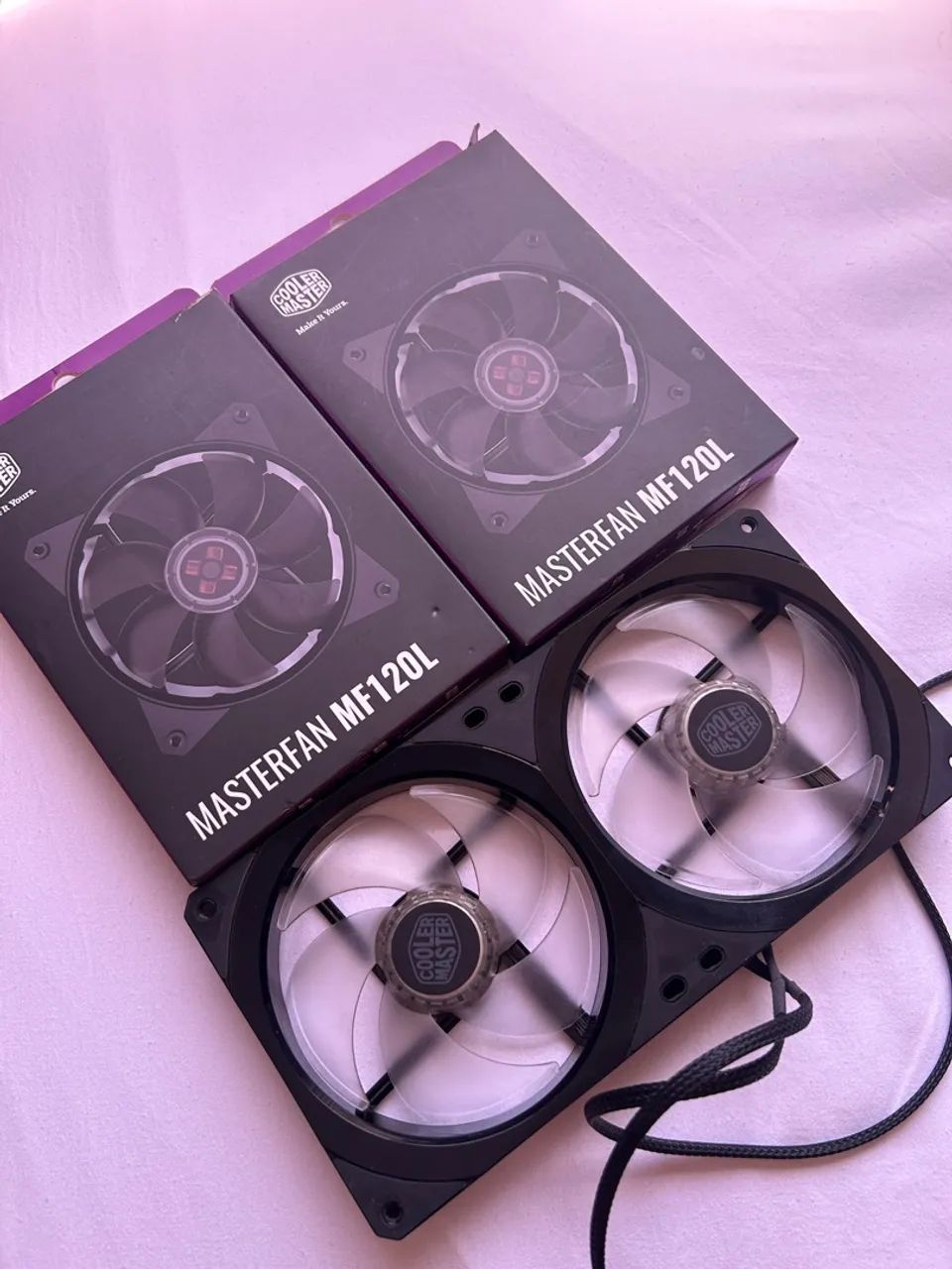 4 Ventoinhas Fan Coolermaster + Controladora ARGB - Foto 2