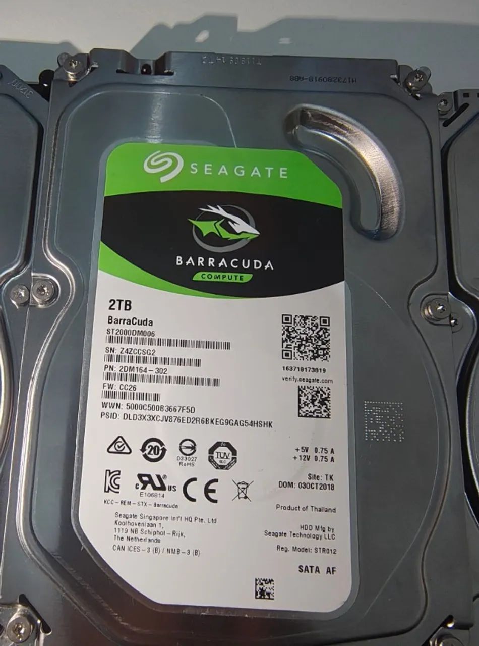 HD Seagate BarraCuda 2TB Sata 3 3.5" (ST2000DM006)
