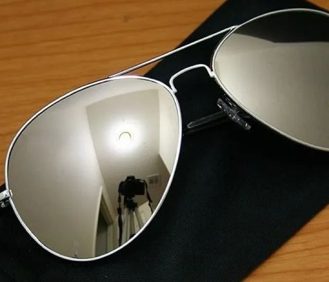 Óculos de sol Aviador espelhado prateado UV - Foto 4