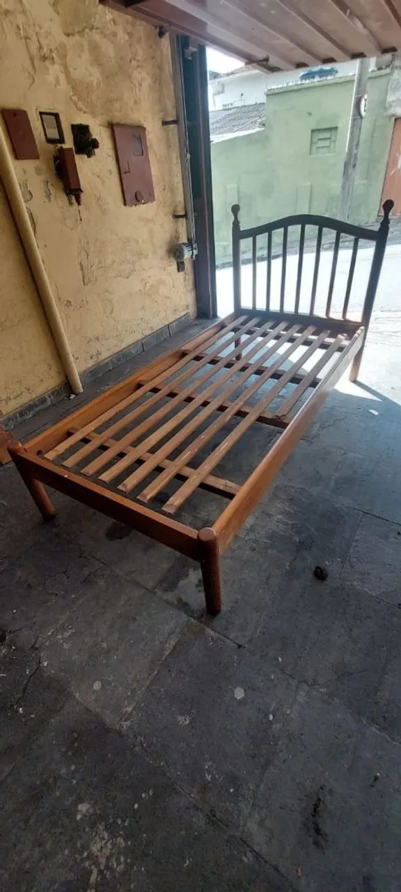 Cama de solteiro de madeira - Foto 2