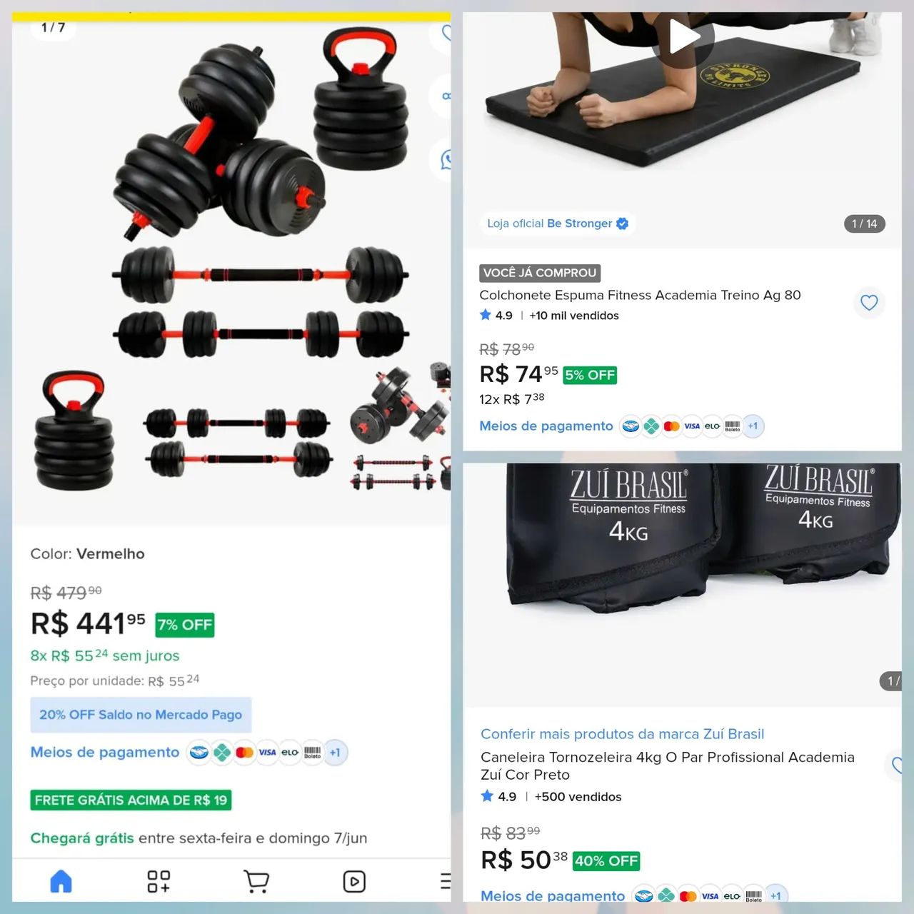 Kit de halteres musculação - Foto 3