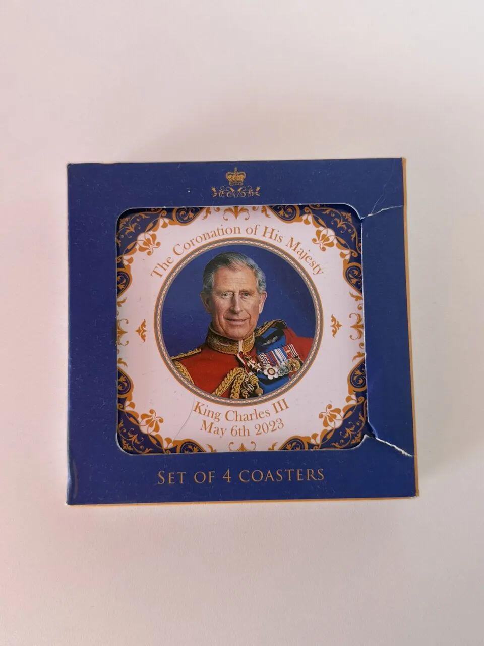 conjunto de 4 porta-copos rei charles iii