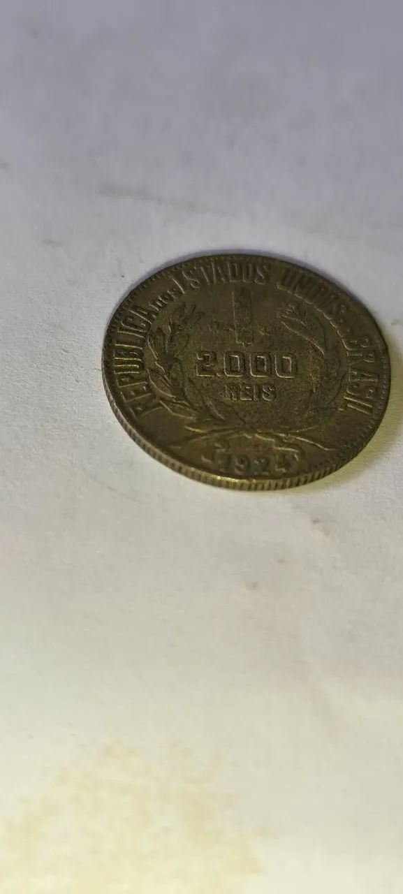  moeda Prata 2.000 Réis do ano de 1924 - Foto 2