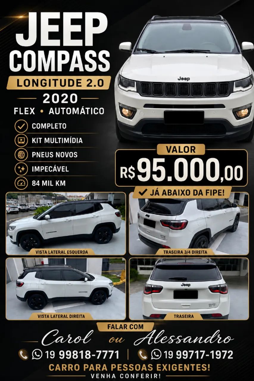 Jeep Compass Longitude 2.0 4X2 Flex 16V Aut. 2020 - Foto 4