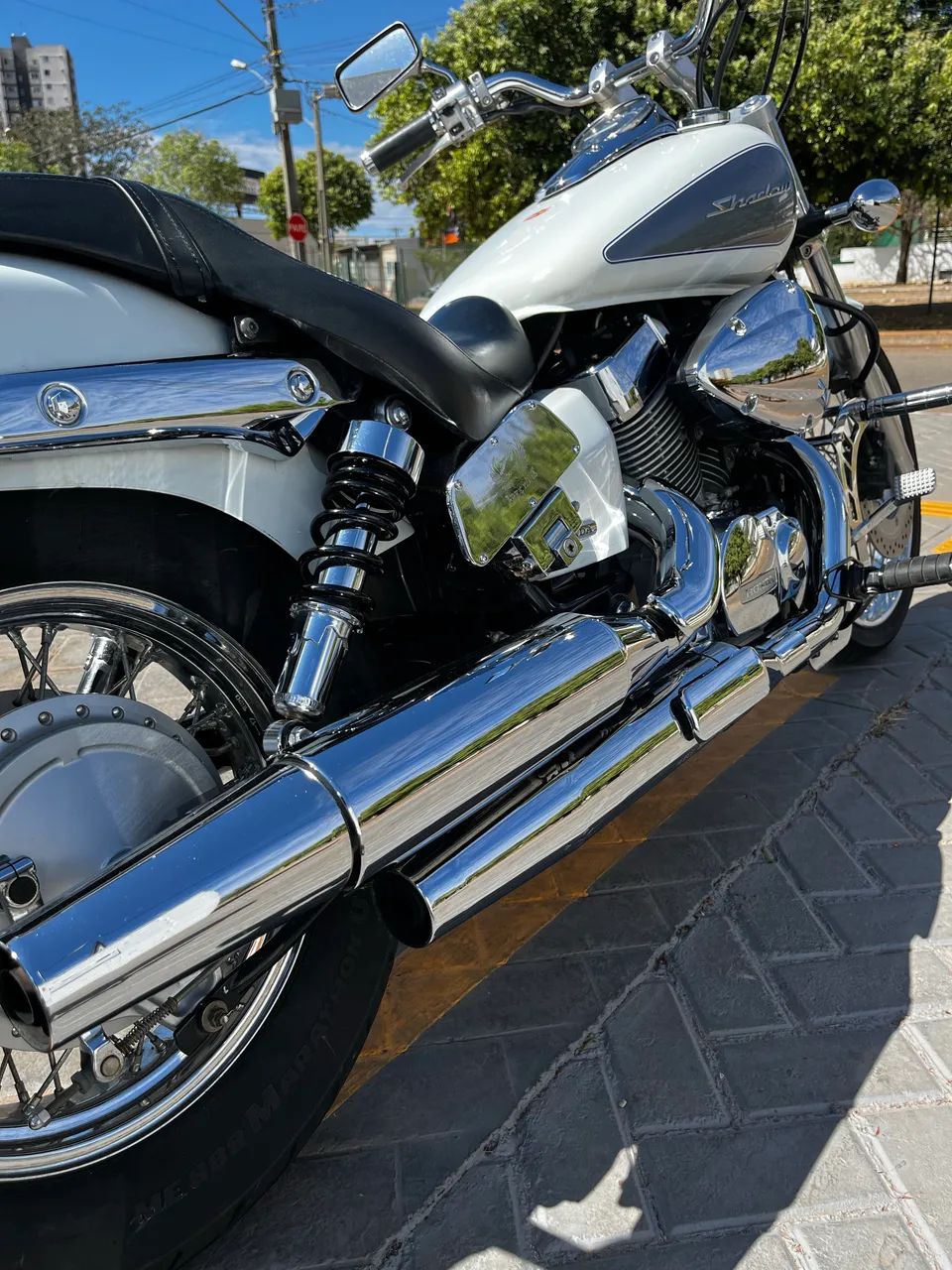 Honda Shadow 750 Branca, Exclusiva com apenas 22.000km toda original - Foto 7