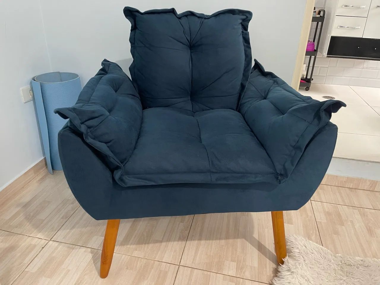 Poltrona Azul Linda e Confortável | Ótimo Estado  - Foto 2