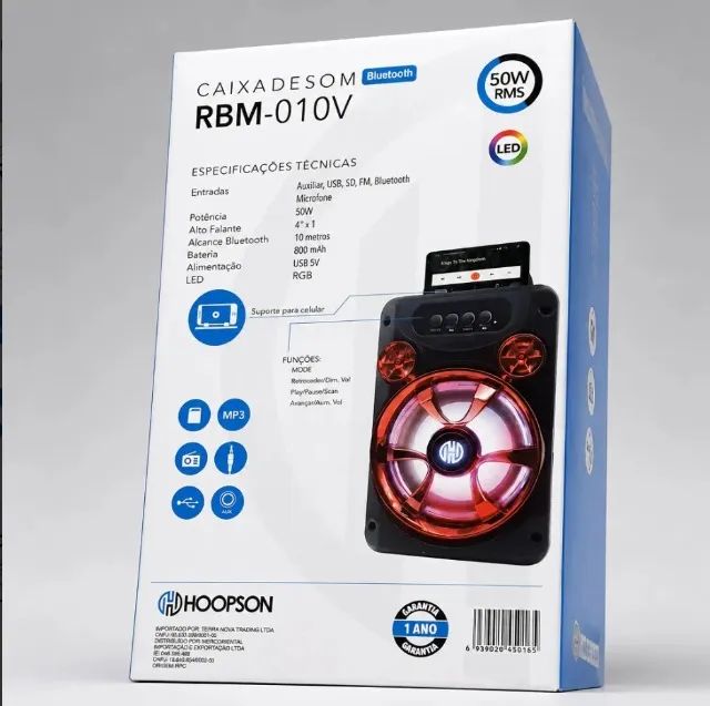 Caixa de Som Hoopson Bluetooth 50RMS RBM-010A - Foto 2