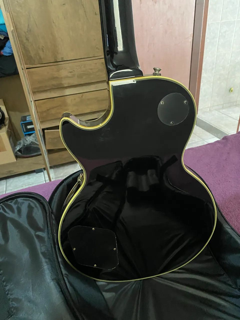 ギター Epiphone Les Paul Custom BLACK BEAUTY Epiphone Les Paul Custom Black Beauty - Impecável! (Com Bag
