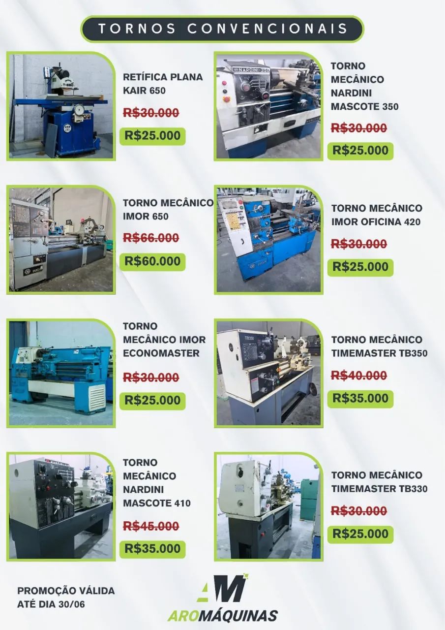 Maquinas industriais em promoção