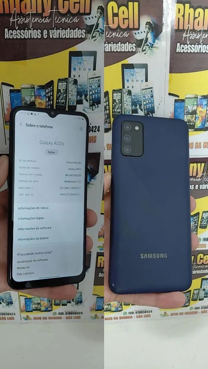 Vendo um Samsung A02s capa e película 