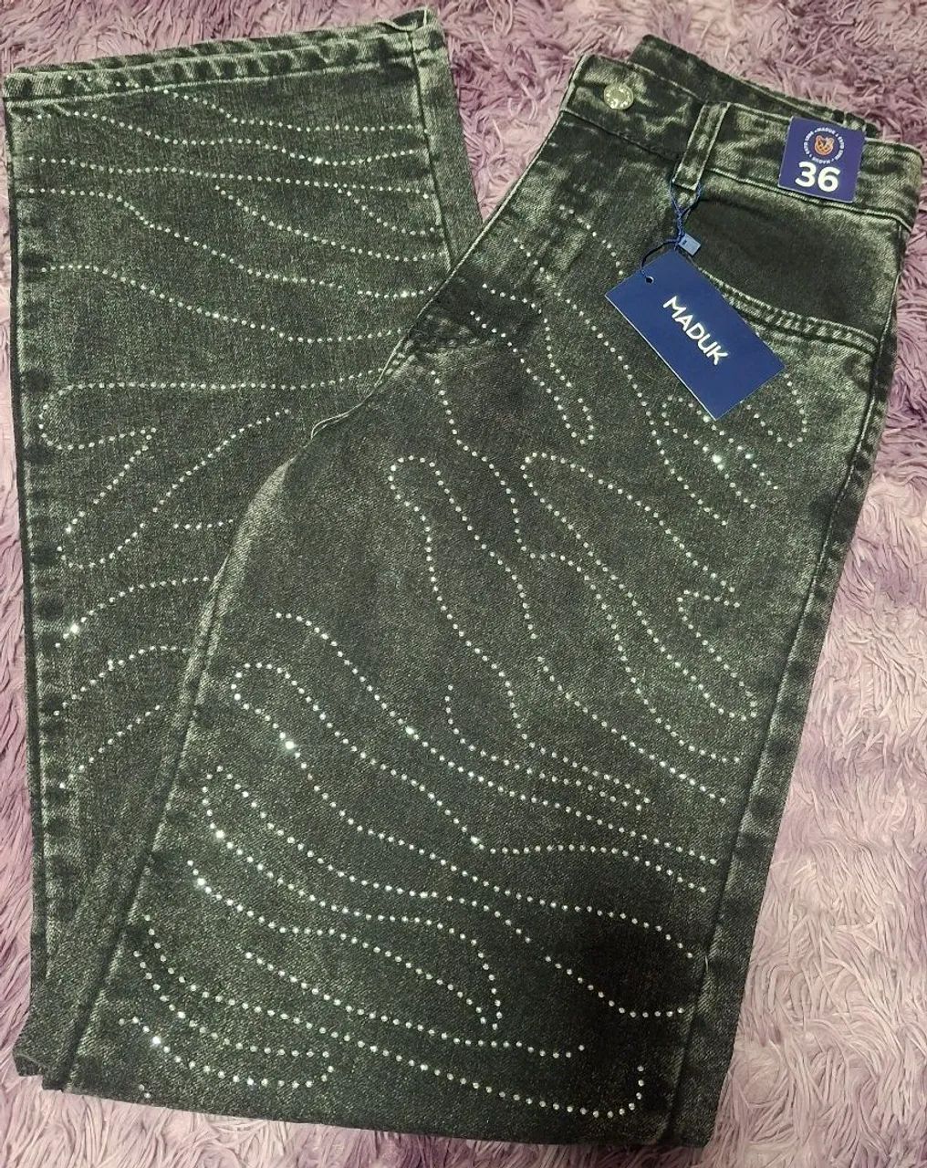 Calça Jeans Wide Leg com Brilho - Foto 2