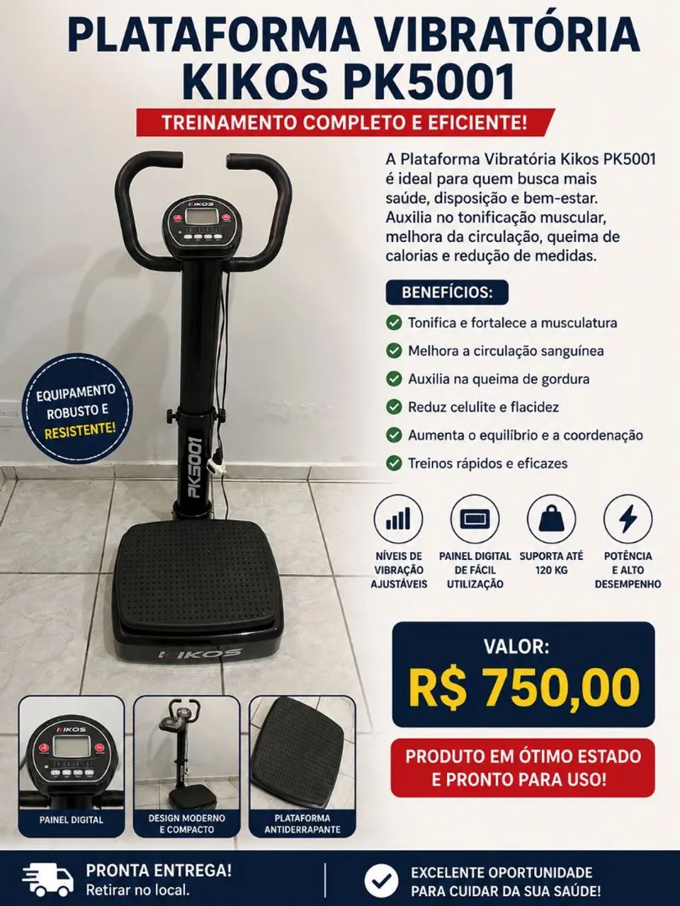 Plataforma Vibratória Kikos - Excelente Estado