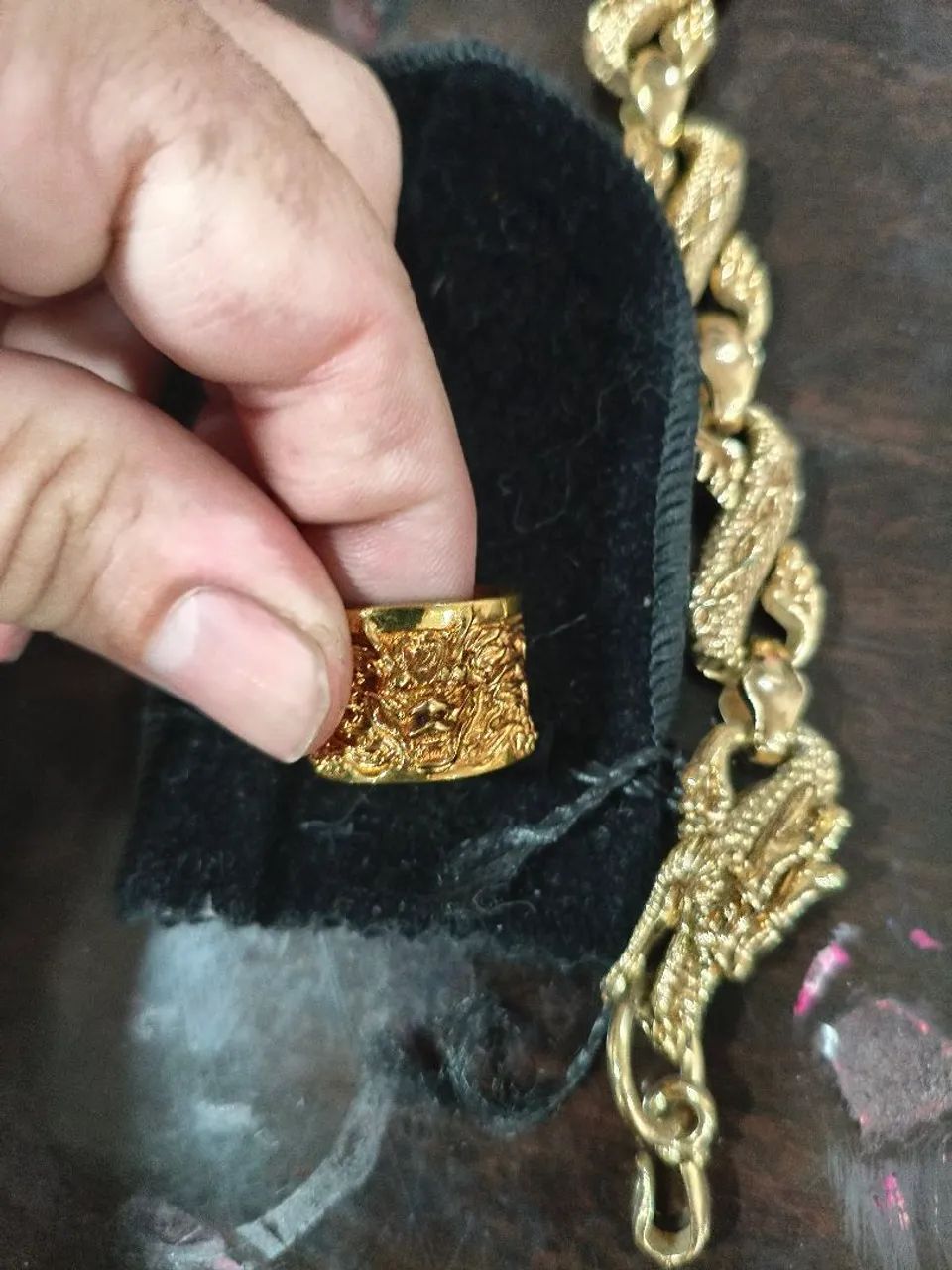 Anel folheado a ouro mais brinde - Foto 3