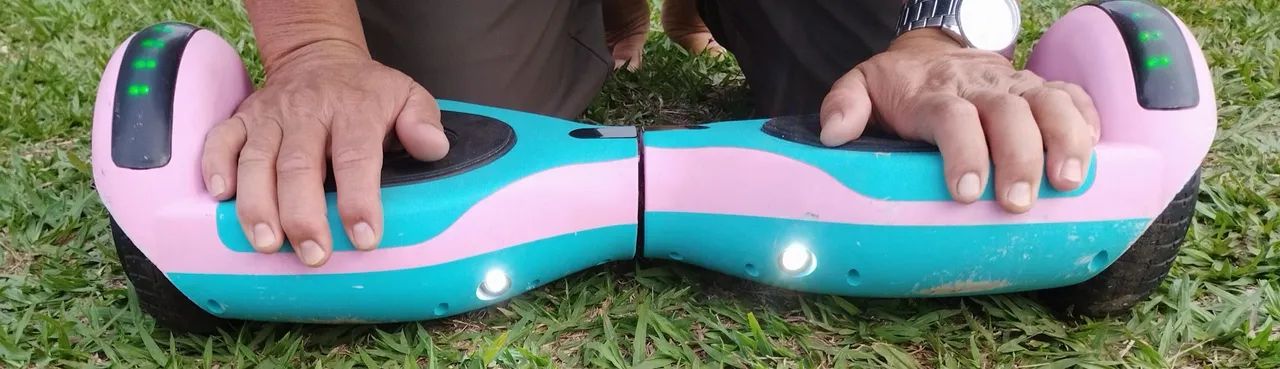 Hoverboard rosa chiclete e azul, em perfeito estado - Foto 3