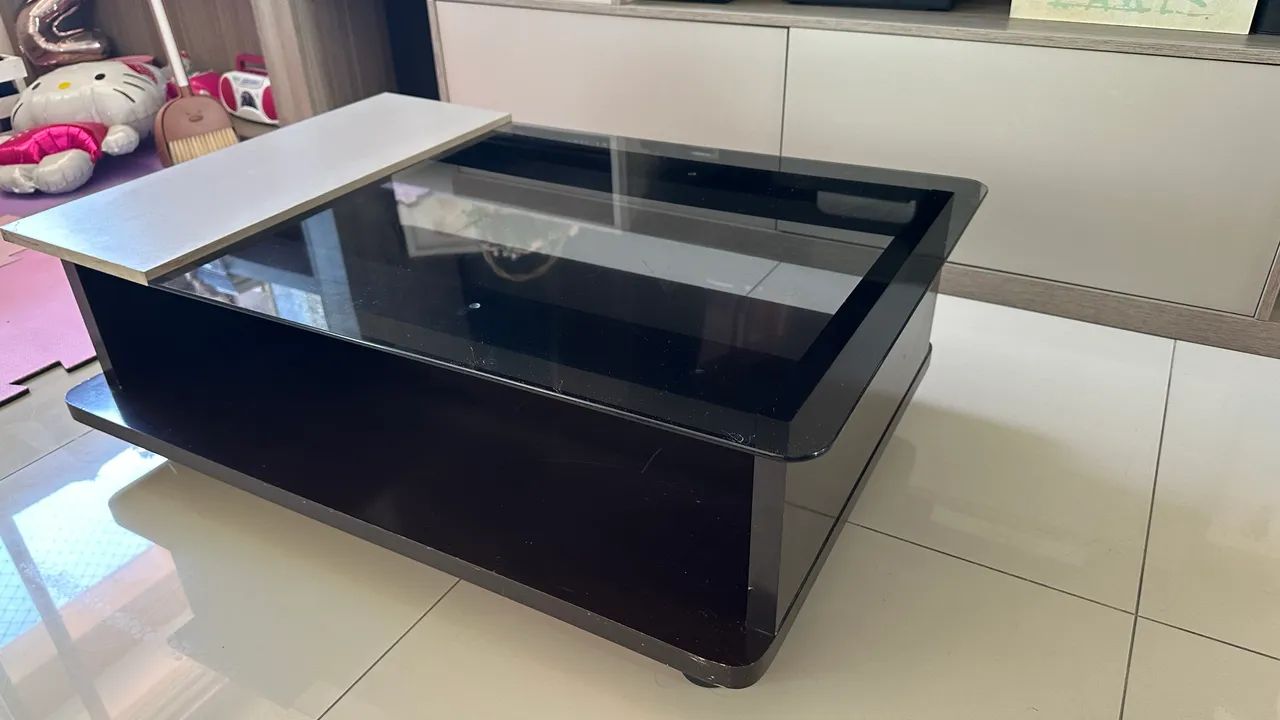 Mesa de centro 100% MDF com tampo de vidro - Foto 3