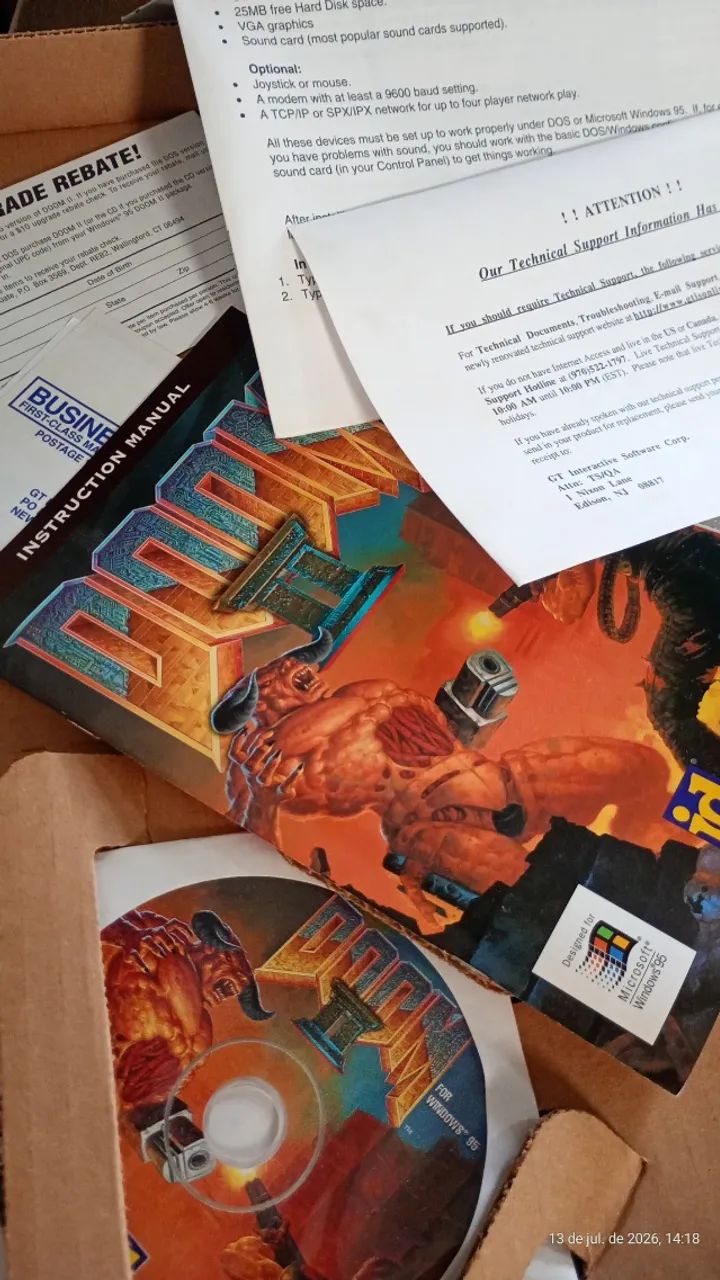 Doom 2 Pc Big Box Cd + Encartes e Manual (NOVO NUNCA USADO