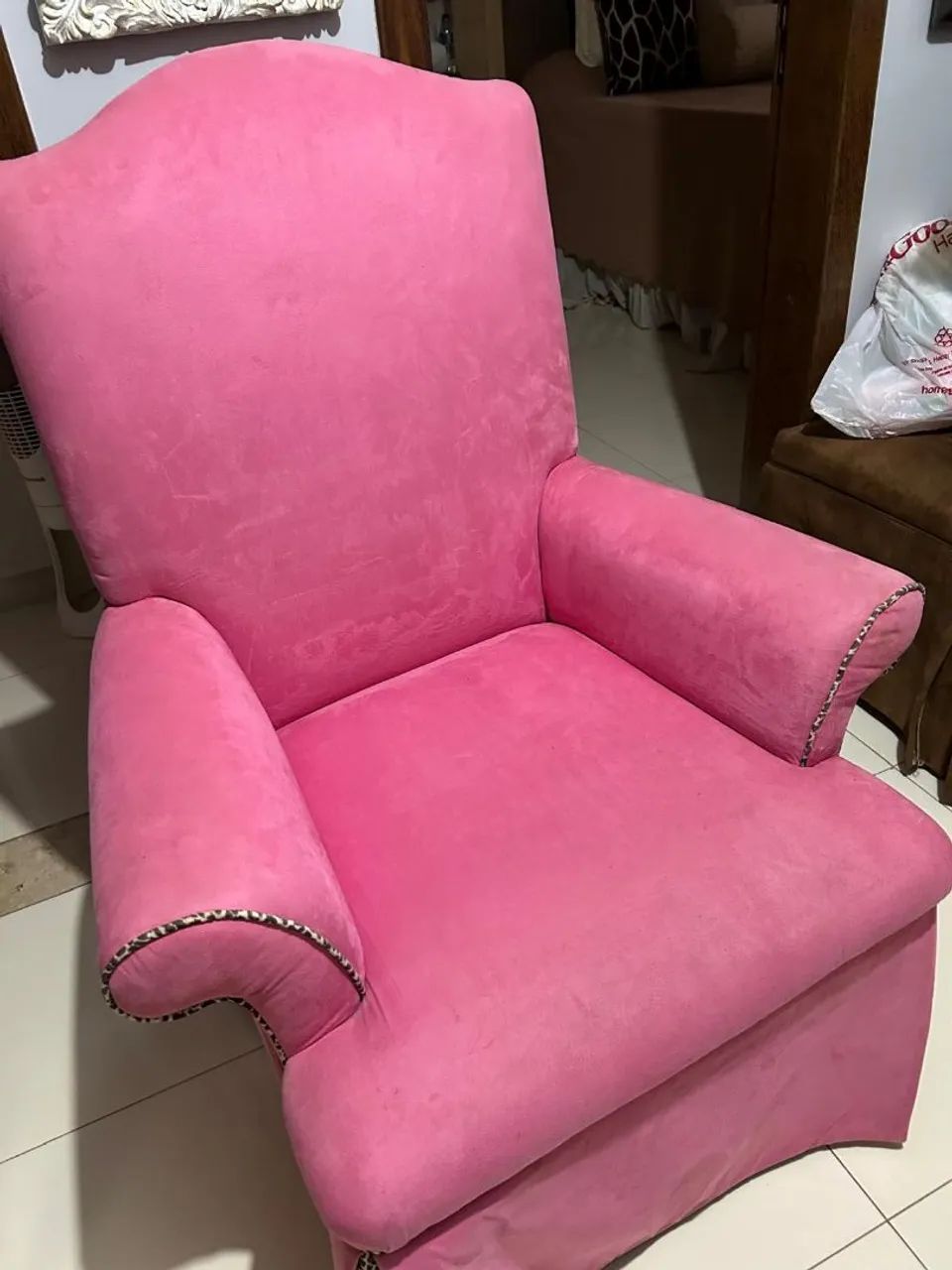 Poltrona Rosa Veludo - Foto 5