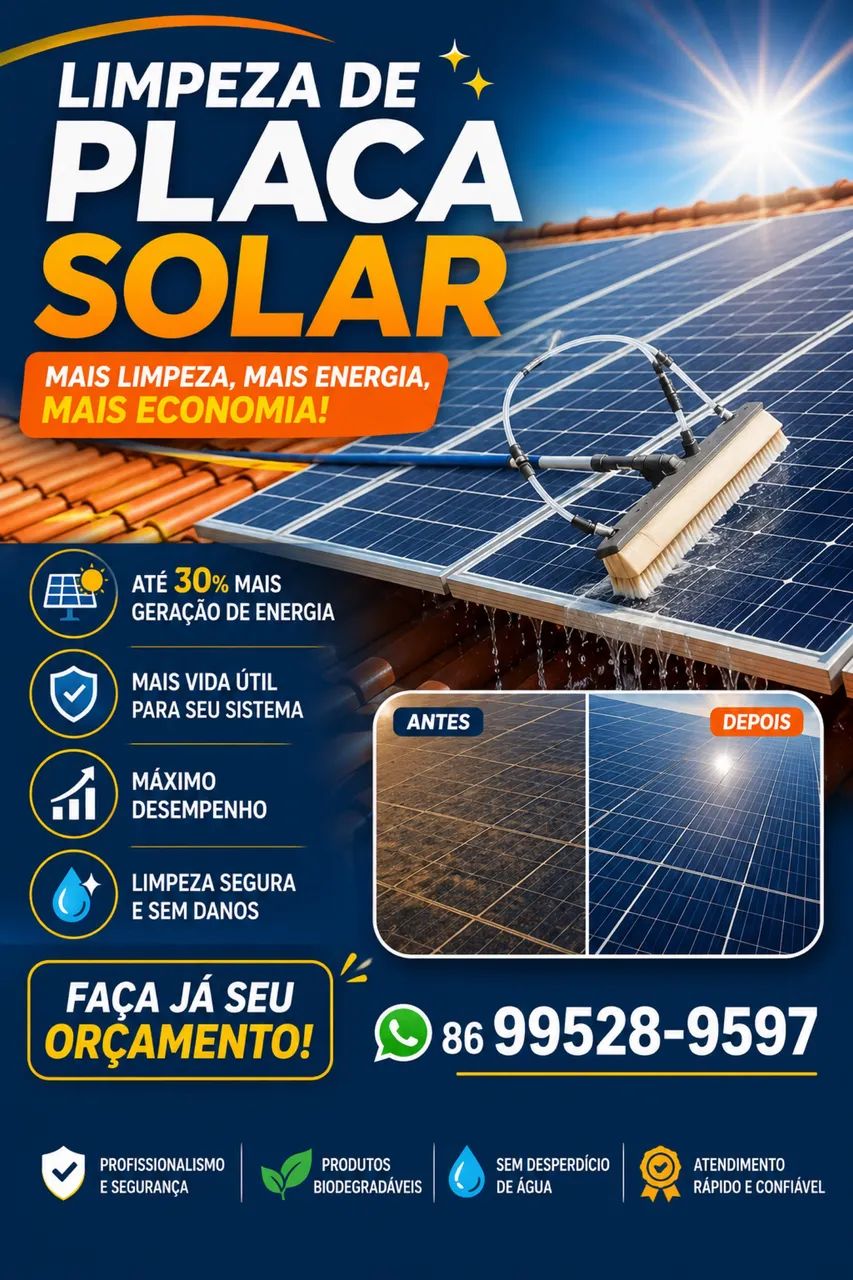 Limpeza placa solar