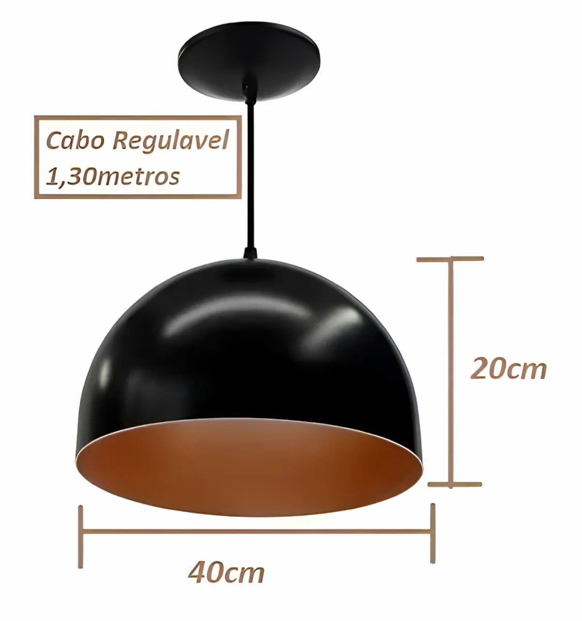 Luminária Pendente Meia Lua - Foto 3