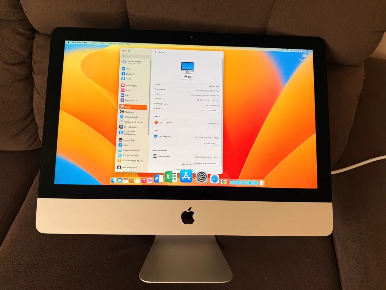 iMac 21,5 polegadas Core i5 16GB 1TB - 2017  - Foto 2