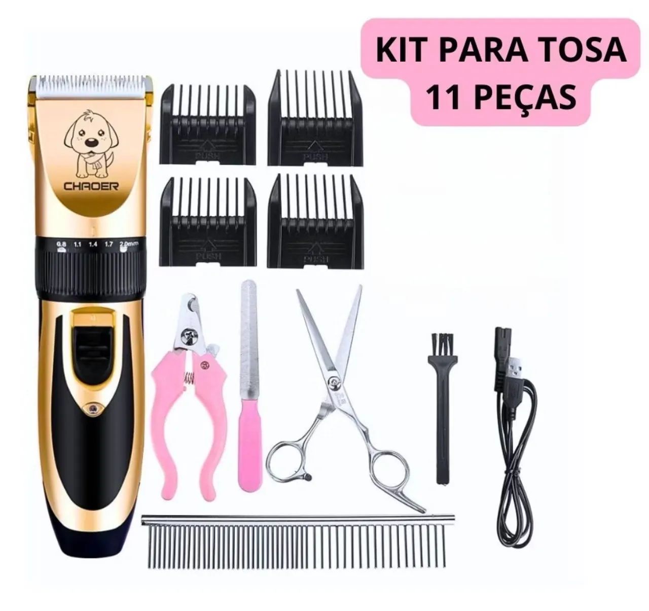 Kit Máquina Para Tosar Pet 
