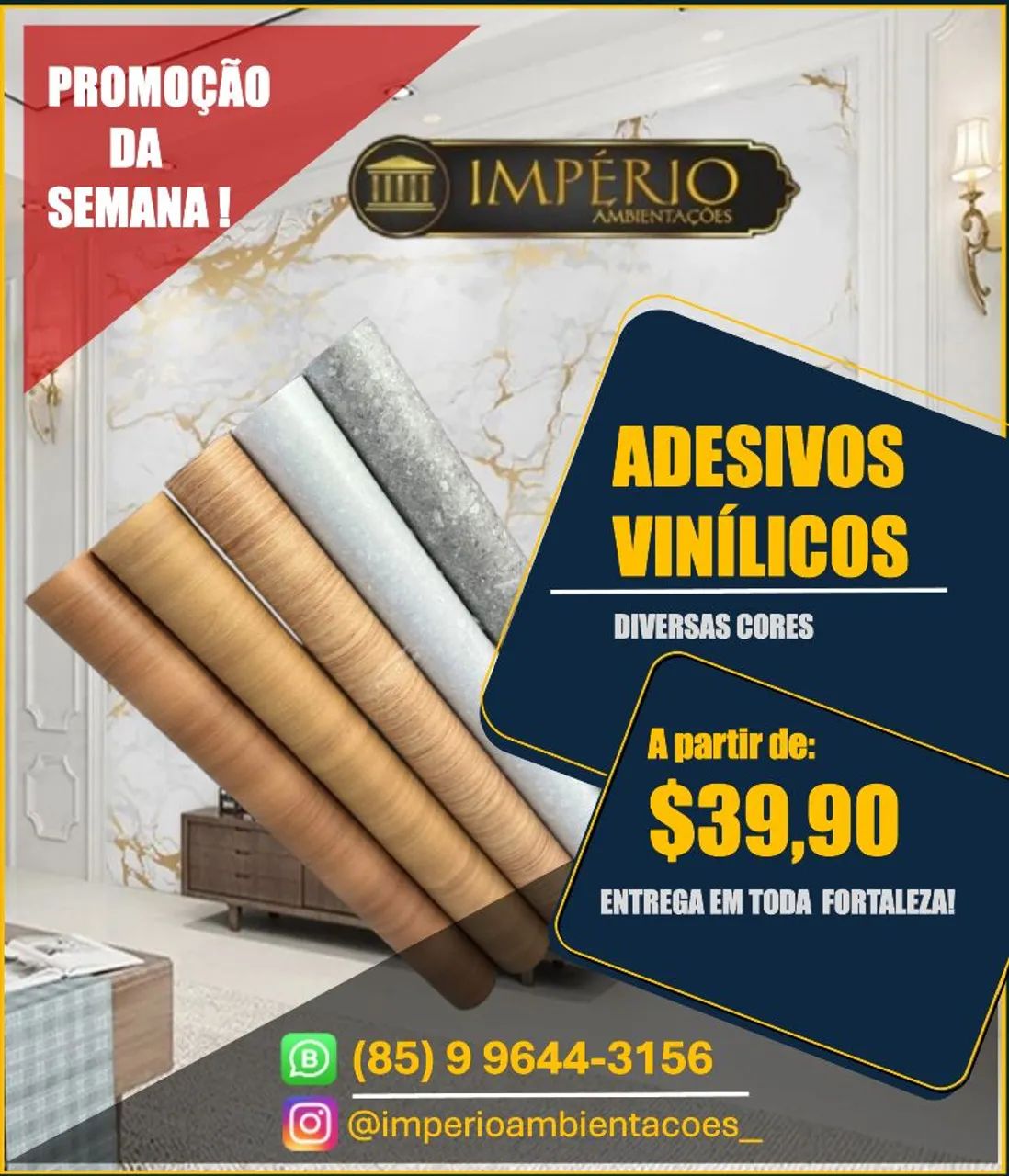 Adesivo vinilico rolo em promoção!