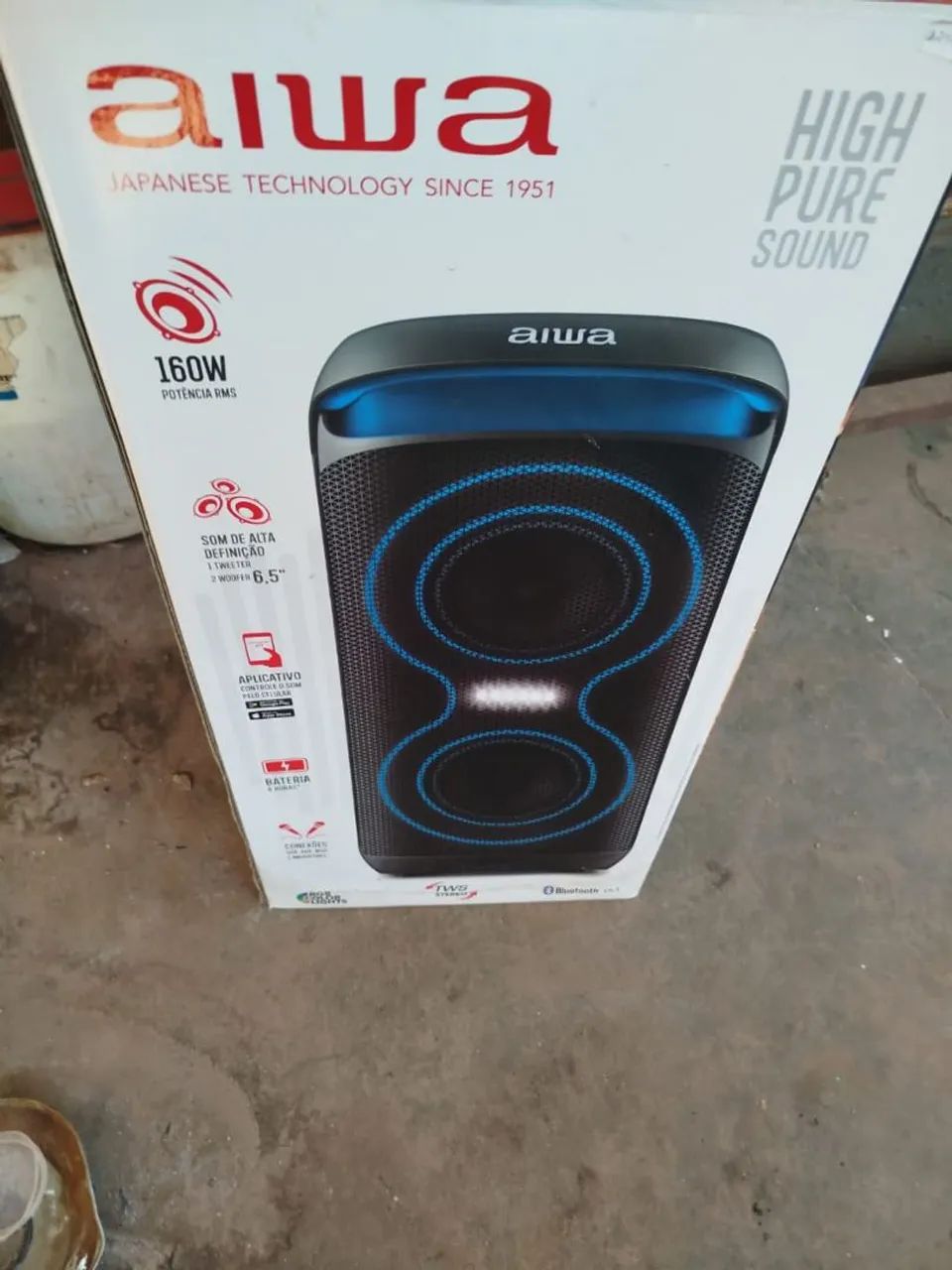 Torre de som aiwai de 160w com bluetooth 