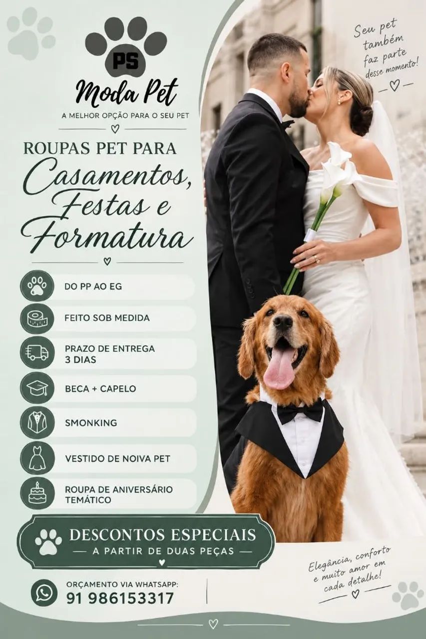 Roupa pet para casamento 