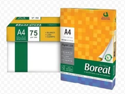 Papel Sulfite A4 75g Boreal - Caixa com 10 pacotes de 500 flhas cada