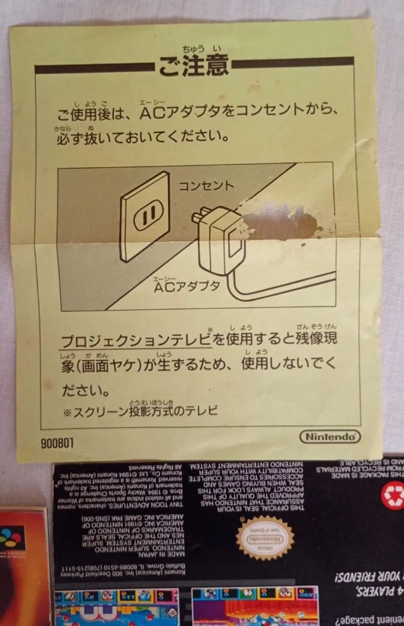 Caixa recortada Tiny Toon e Manuais Super Famicom - Foto 4