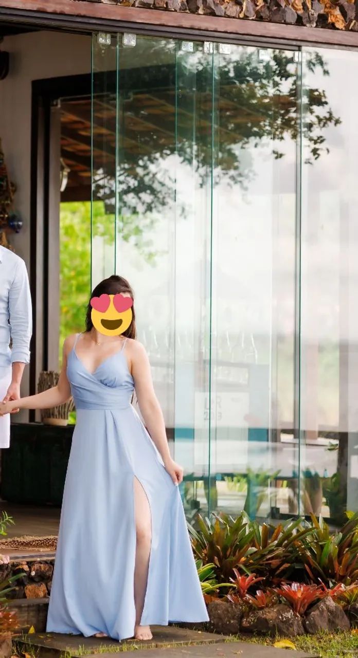 Vestido longo azul 