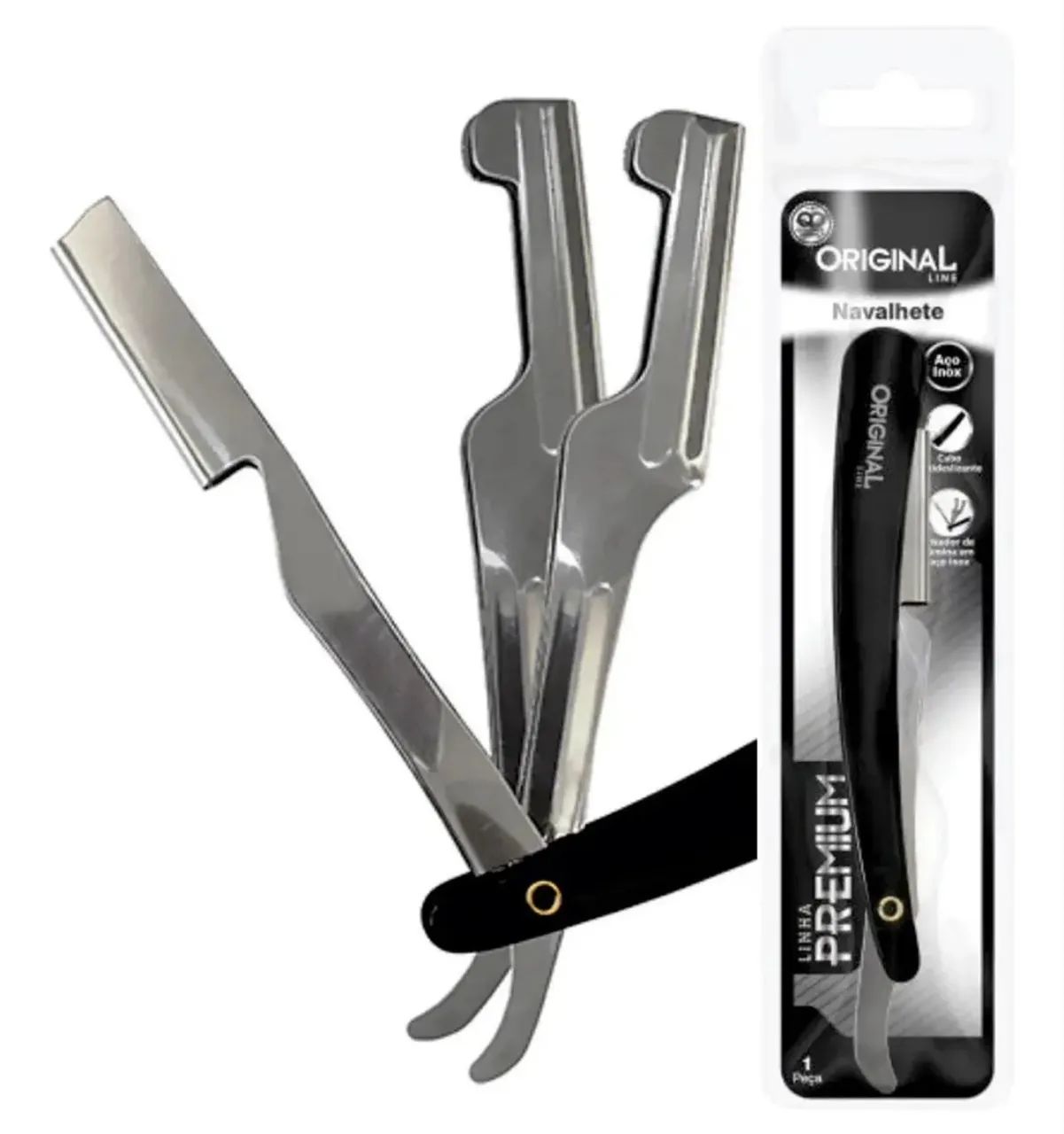 Navalhete Navalha Corte Barbeiro Barba Profissional Aço Inox