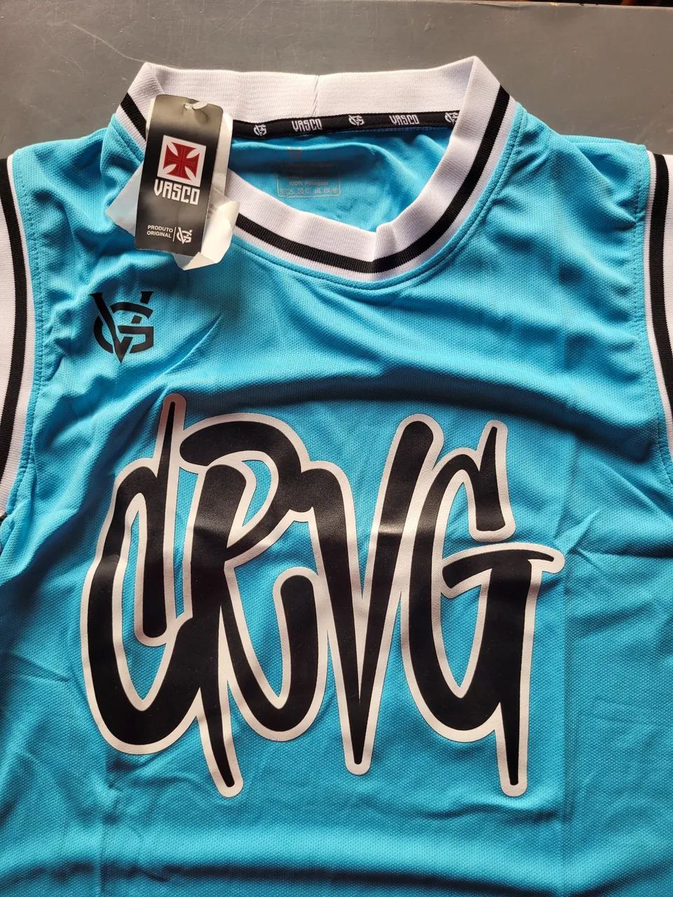 Camisa basquete Vasco azul celeste tamanho G - Foto 3