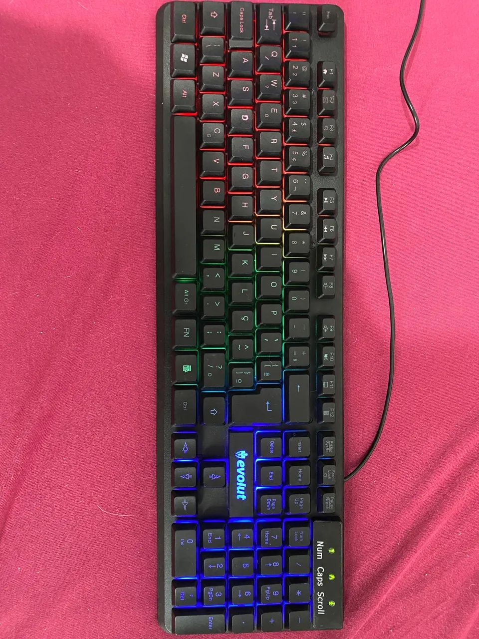 Teclado Evolut RGB c/ Fio