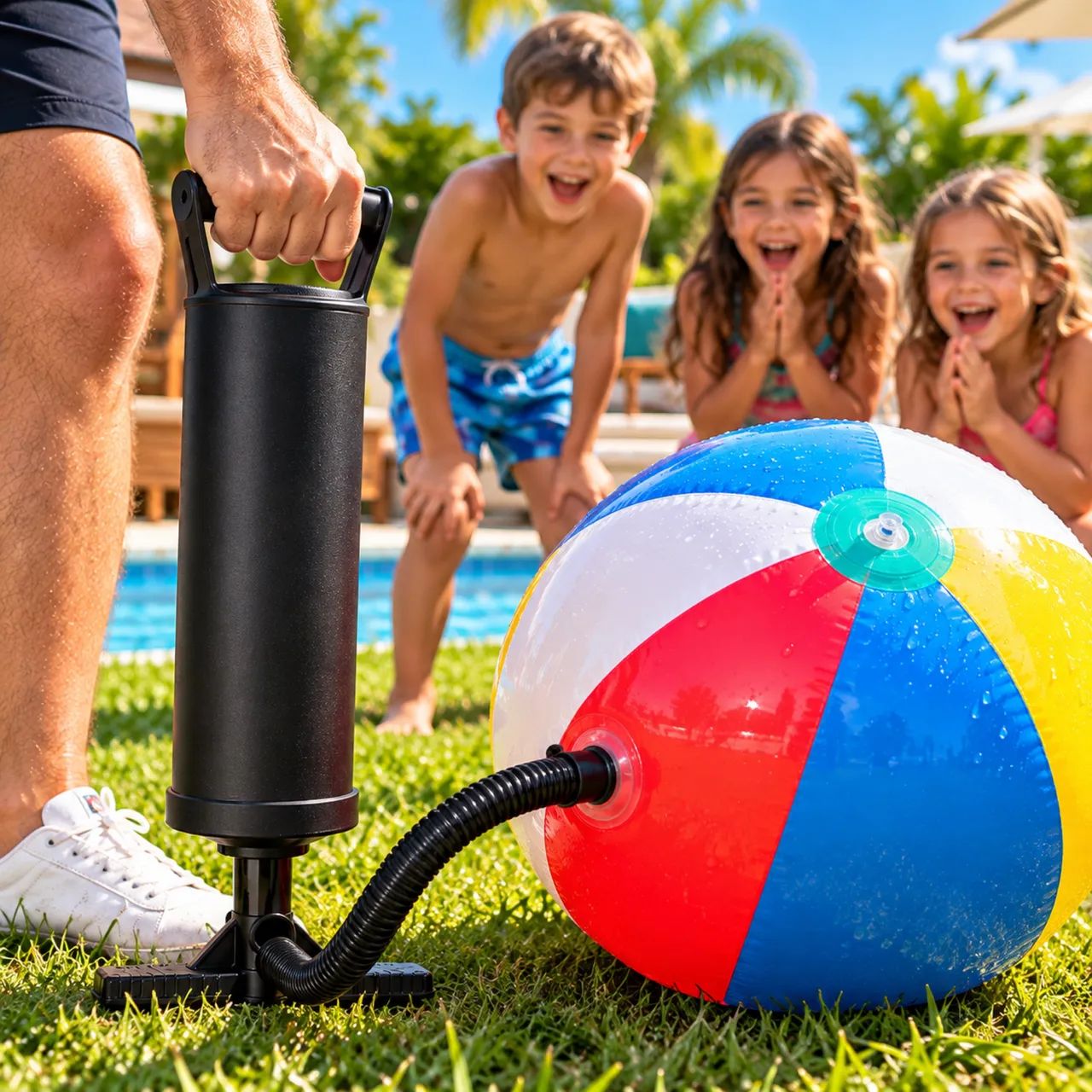 Bomba De Ar Manual Para Piscinas e Colchões Infláveis  - Foto 2
