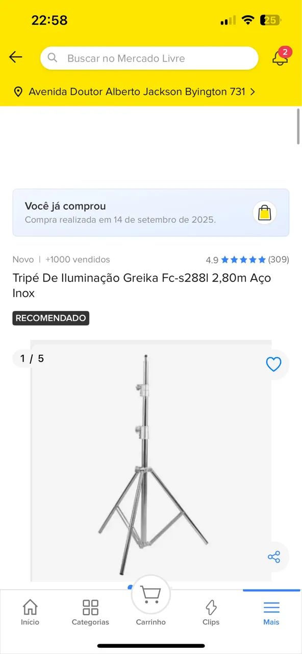 Tripé De Iluminação Greika Fc-s2881 2,80m Aço Inox