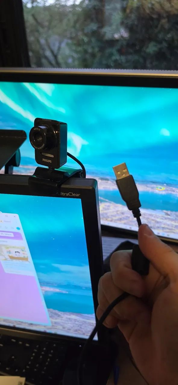 Camera Webcam Philips Full HD 1080p USB com Microfone - Excelente Estado - Foto 3