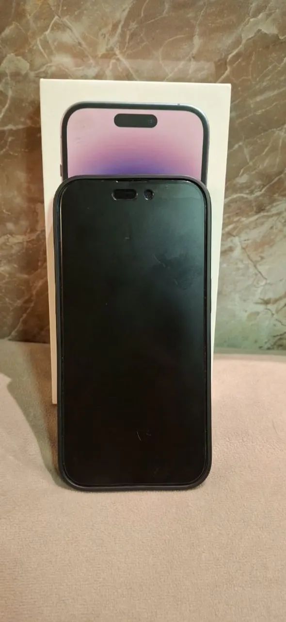 IPhone 14 pro - 128 Gb - roxo - caixa - 75% vida da bateria  - Foto 2