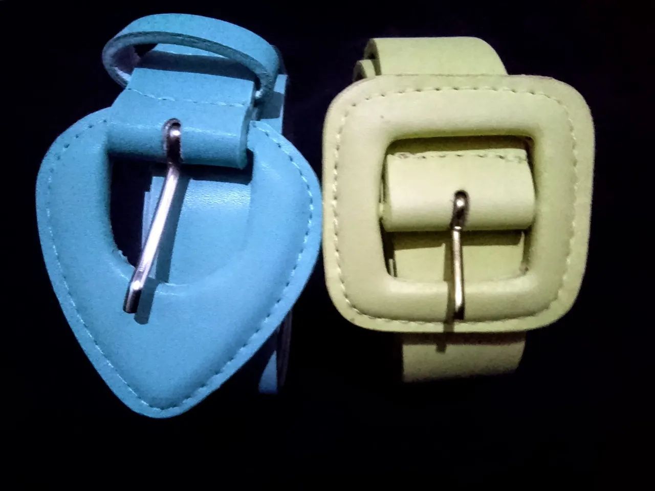 KIT COM 2 CINTOS FEM  SATINATO - CORES PASTEL (AZUL E VERDE).
