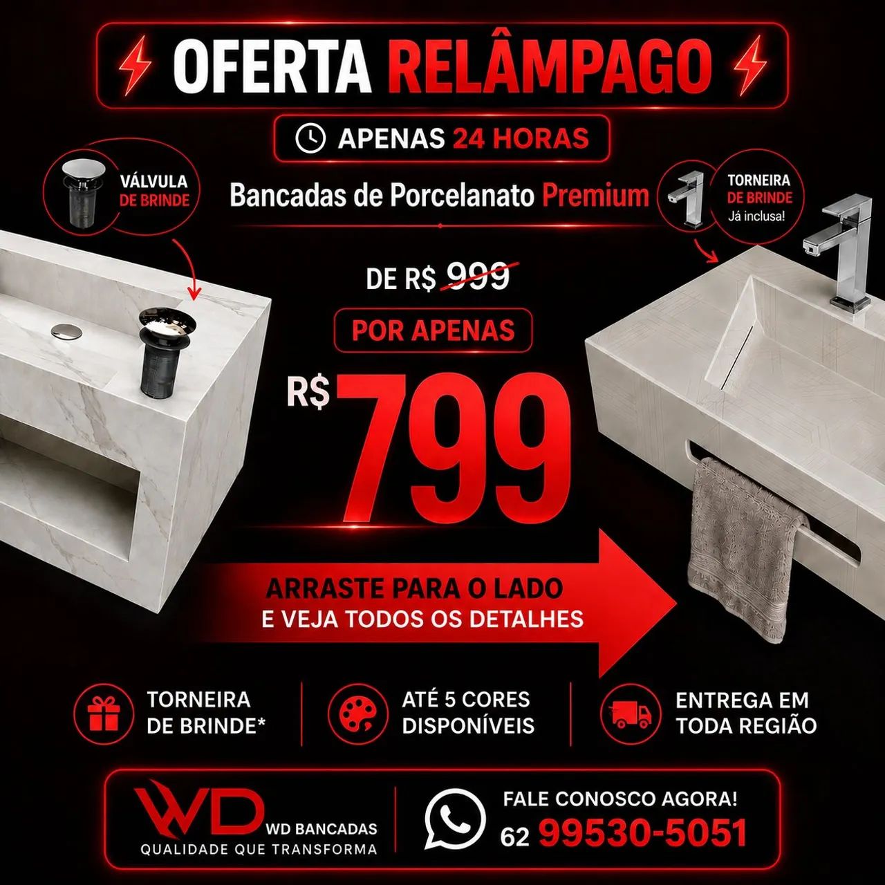 Pia para banheiro grande promoção 
