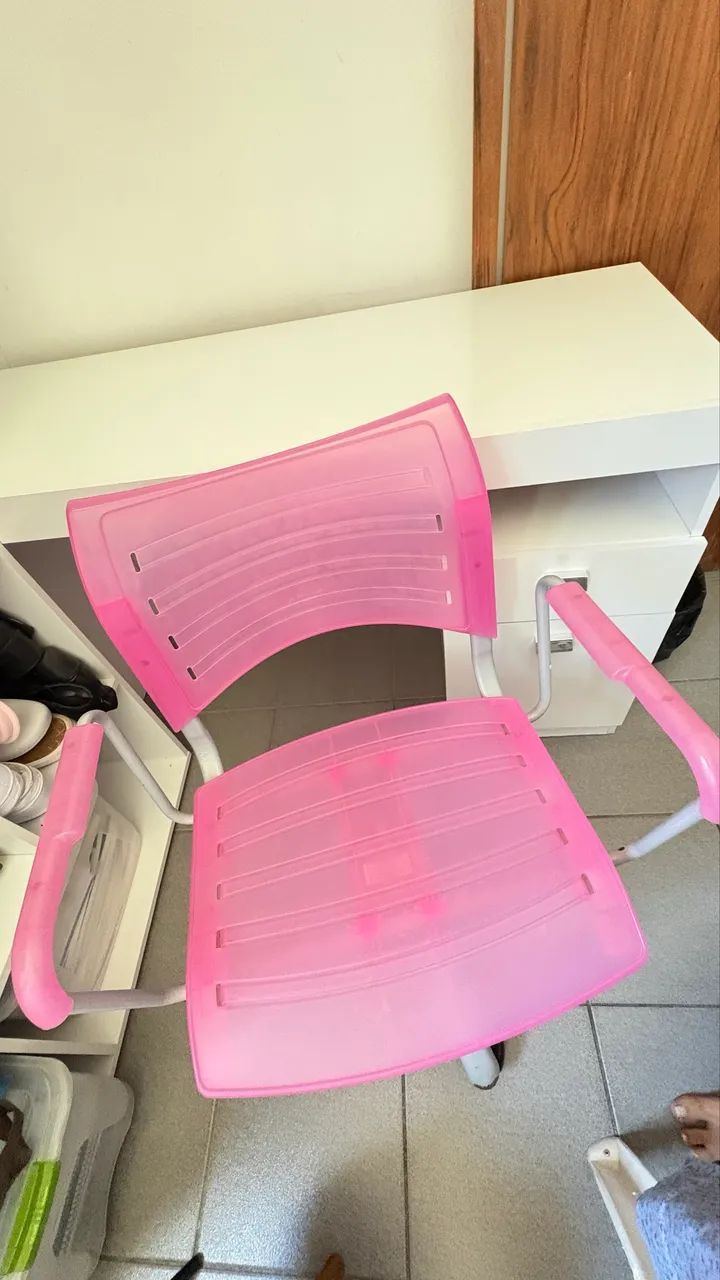 Cadeira giratória rosa - Foto 4