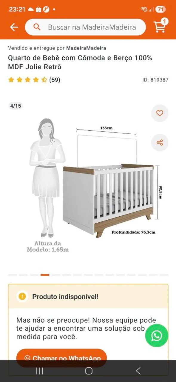 Baby Crib Made of 100% MDF