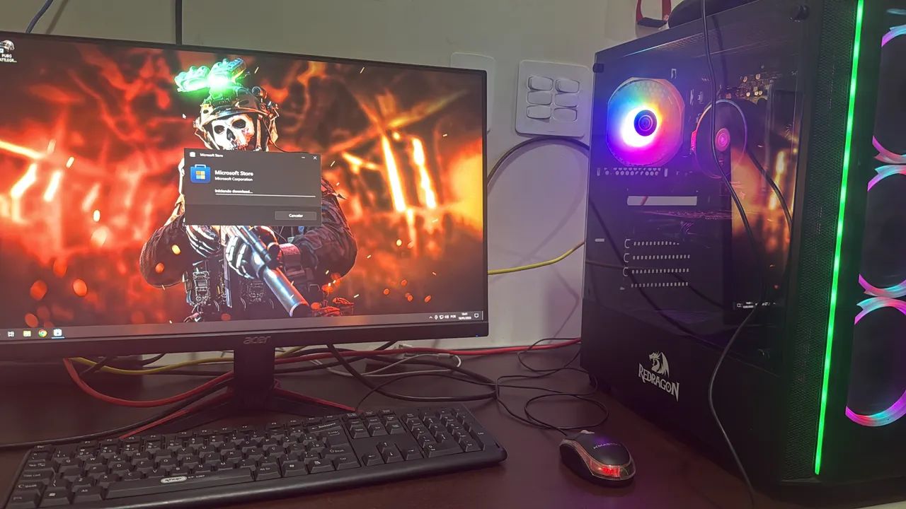 PC GAMER Ryzen 5 + GTX 1070 8gb com monitor gamer 165hz 