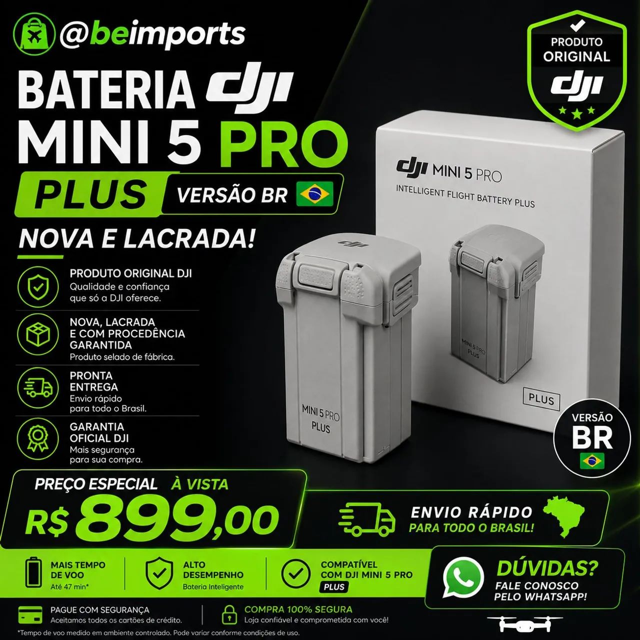 Bateria Plus BR( Novas/Lacrado) Em até 18X/ Pronta Entrega 