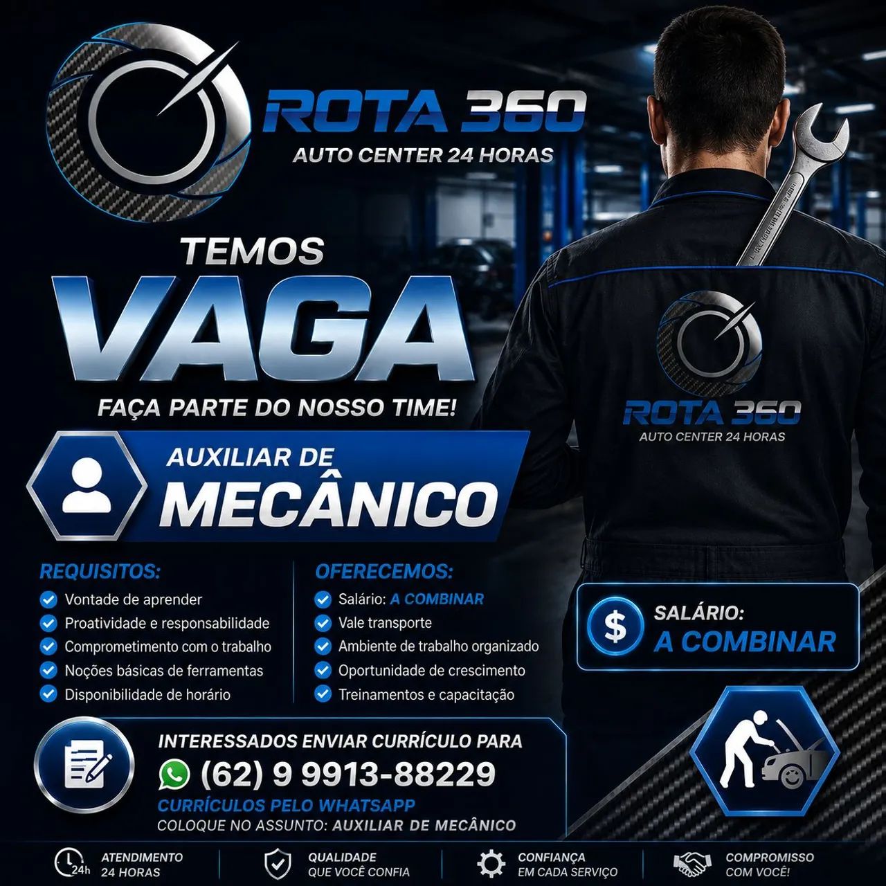 Vaga  de auxiliar de mecânico 