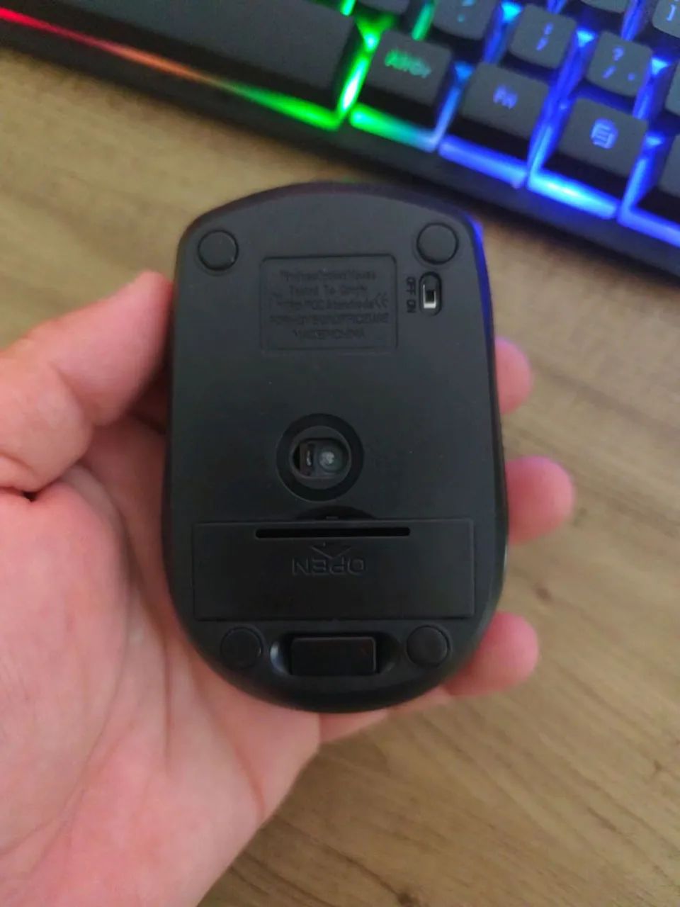 mouse sem fio preto usb wireless PILHAS - Foto 3