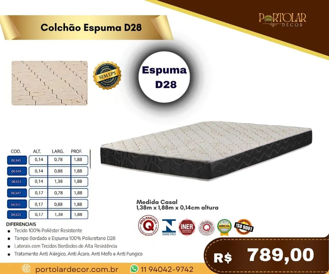 Colchão Espuma  - Á pronta entrega 