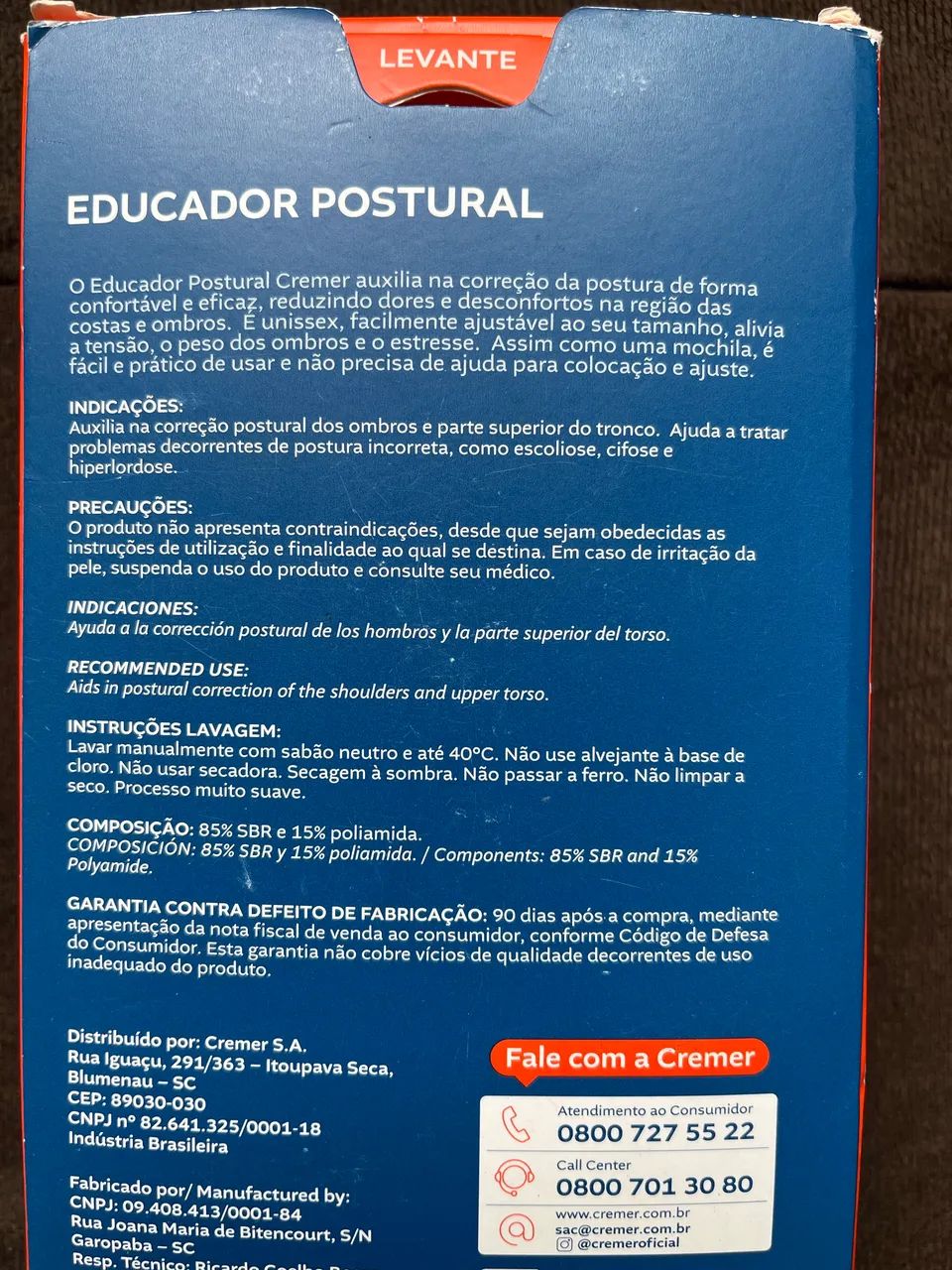 Educador postural da marca Cremer tamanho G - Foto 2