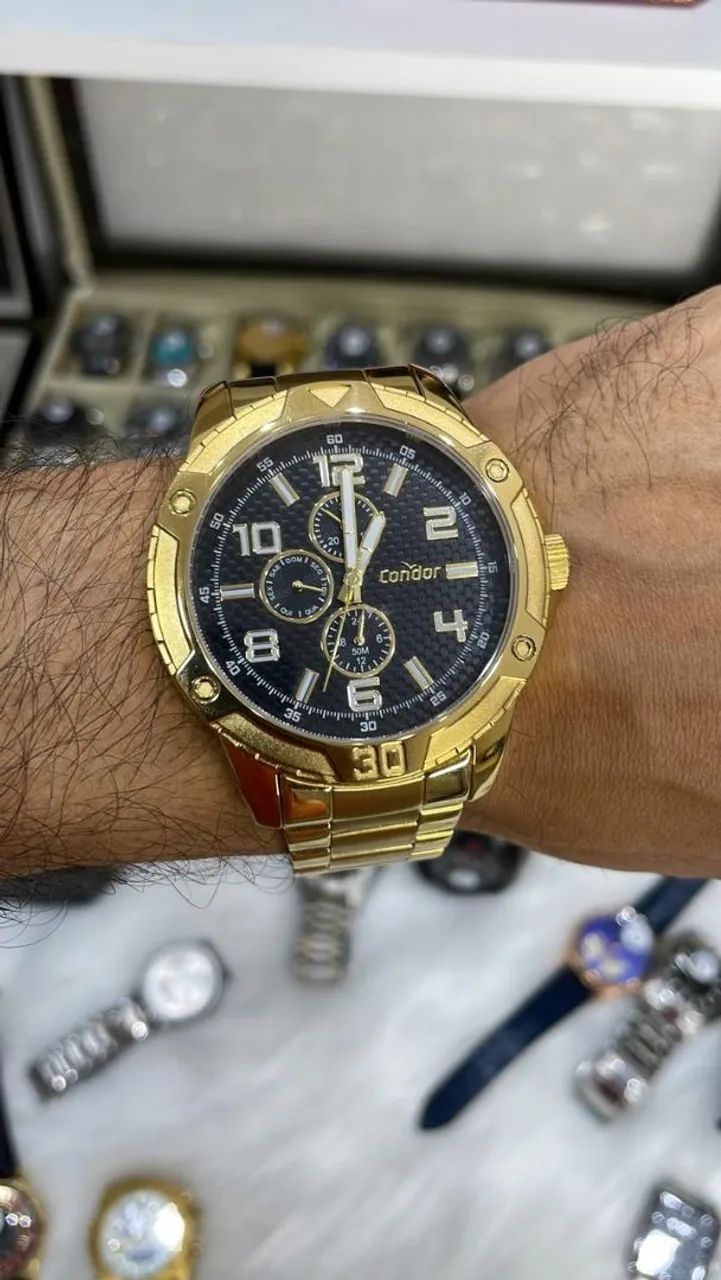 Relógio Condor Dourado com 1 ano de garantia  - Foto 4