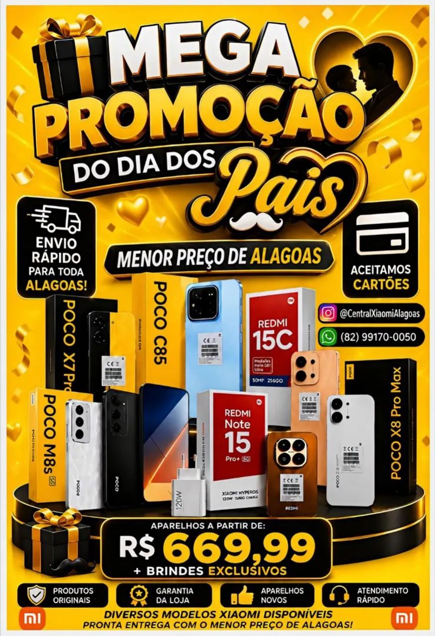 XIAOMI POCO X8 PRO MAX, NOTE 15 PRO PLUS E DIVERSOS MODELOS DISPONÍVEIS 